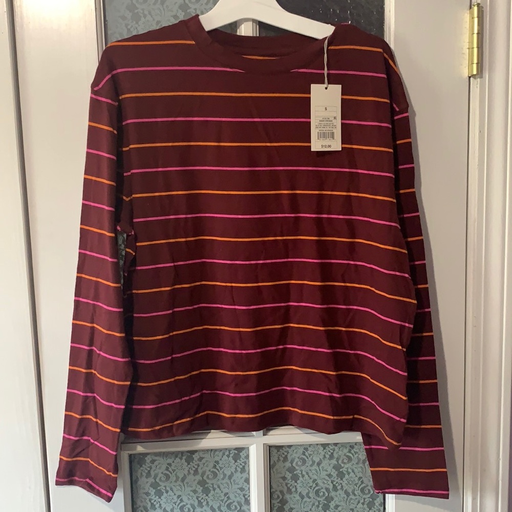 LS STRIPED TEE SZ S